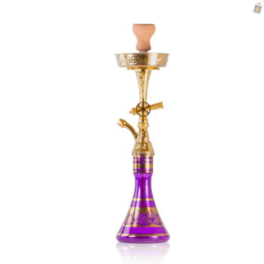 Canon Khalil Gem Hookah - Gold Stem / Purple Base