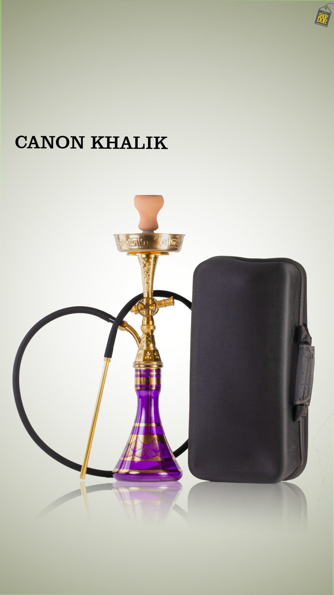 Canon Khalil Gem Hookah - Gold Stem / Purple Base