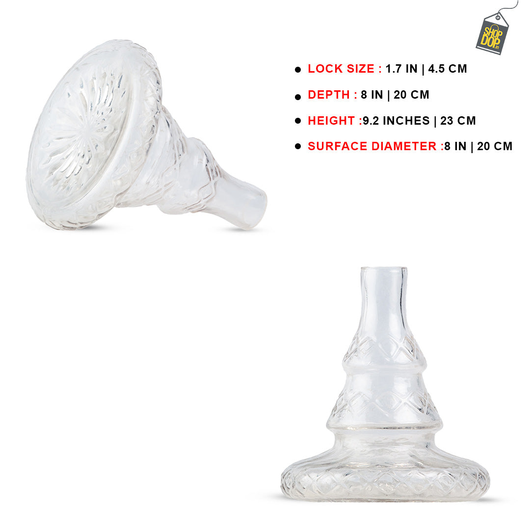 Carafe Transparent Hookah Glass Replacement Base Only (Without Lock)