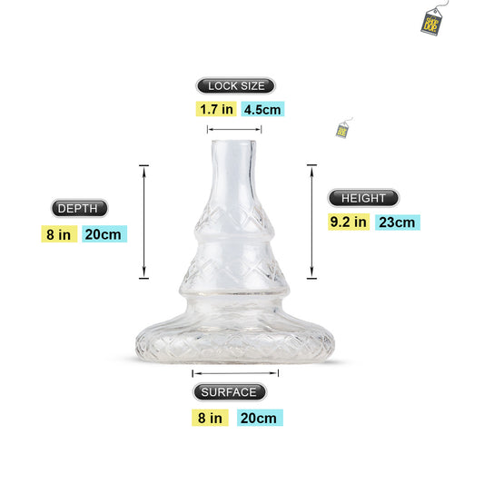 Carafe Transparent Hookah Glass Replacement Base Only (Without Lock)