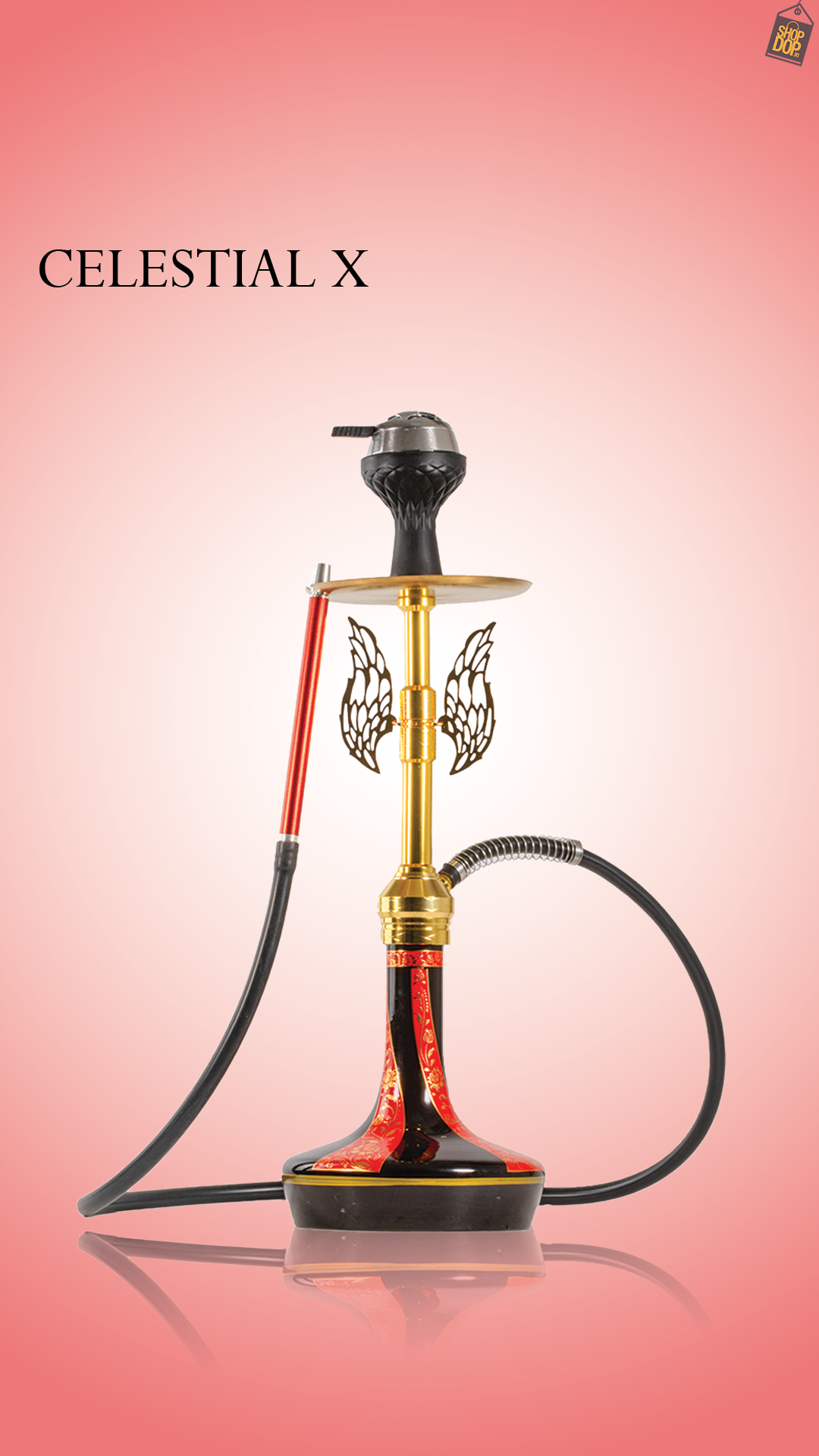 Celestial Hookah with Wings - Red