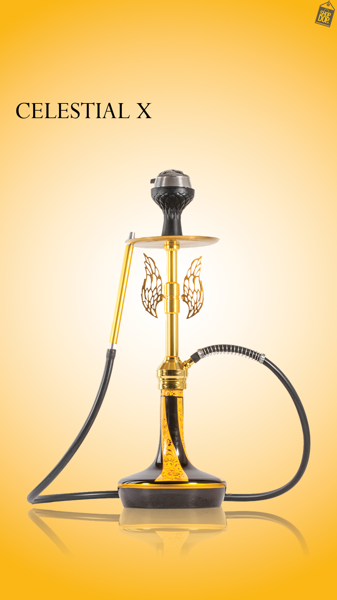 Celestial Hookah with Wings - Gold