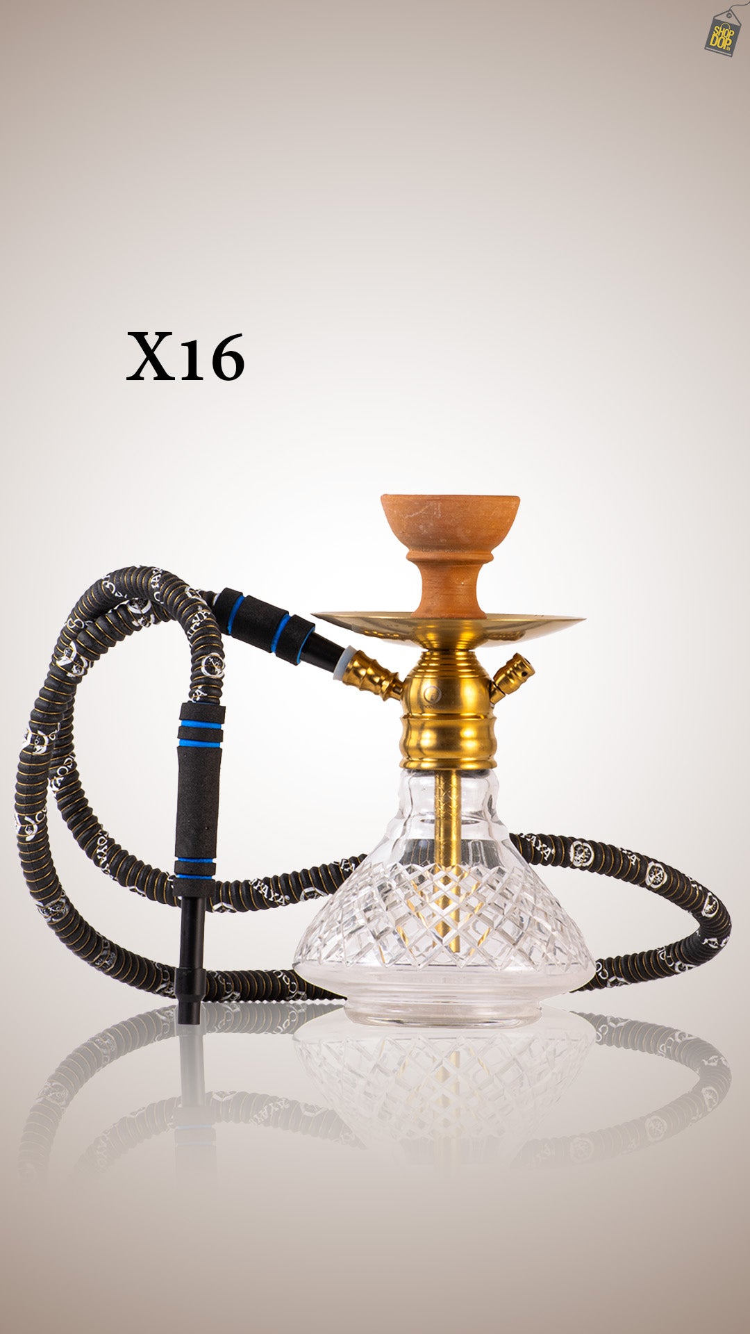 COCOYAYA X8 Hookah - Gold Stem / Transparent Base