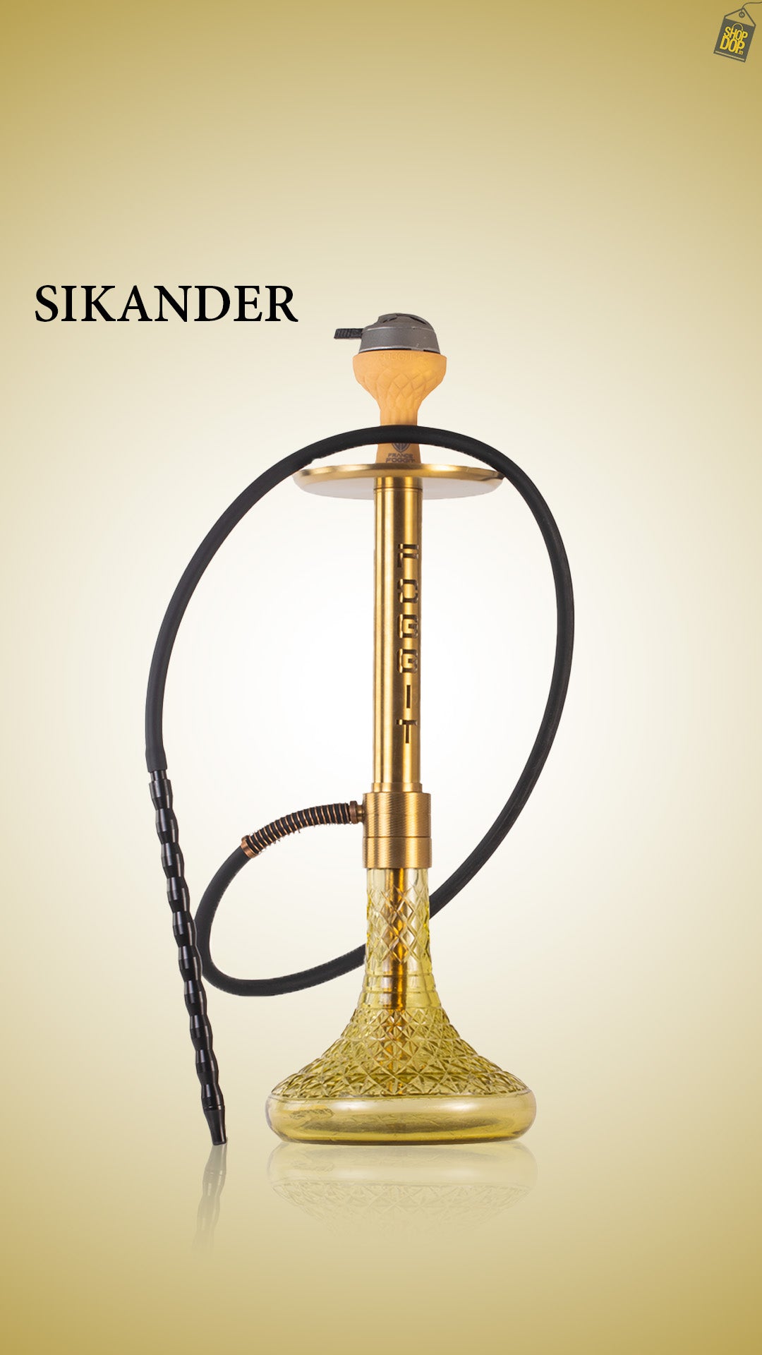 VG Sikander Hookah - Gold Stem / Gold Base