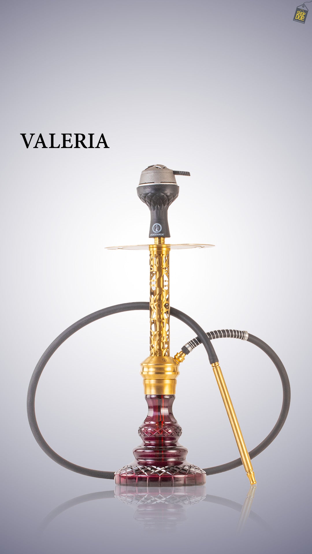 COCOYAYA Valeria Mesh Hookah with Bag - Gold Stem / Purple Base