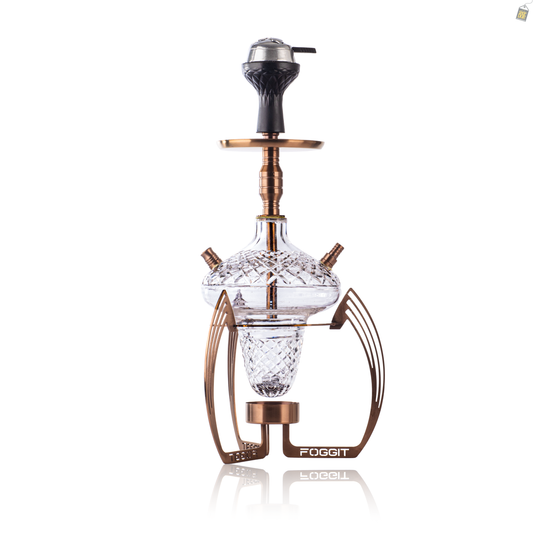 VG France Crown Hookah with Bag (LED & Remote) - Bronze Stem / CGB Base