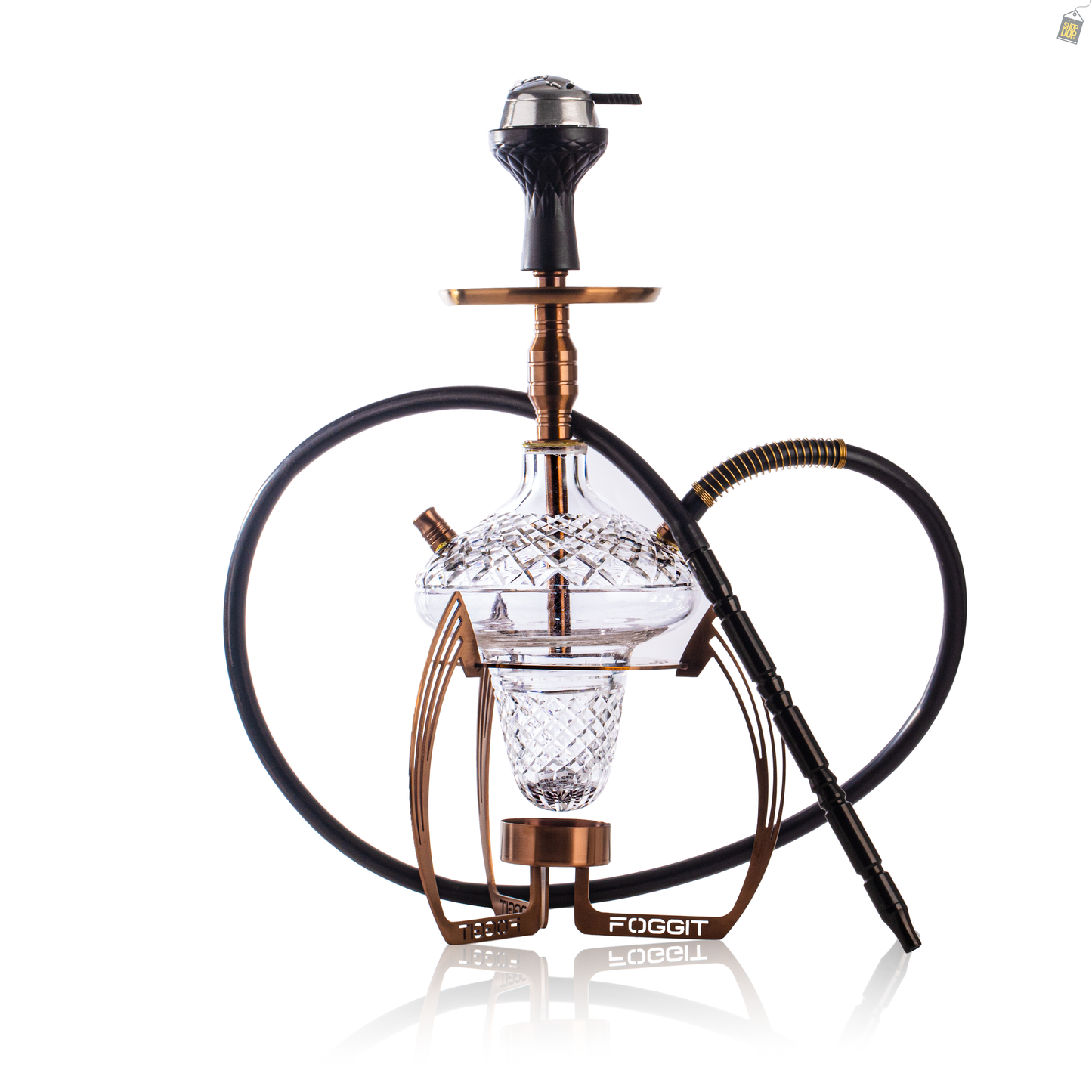 VG France Crown Hookah with Bag (LED & Remote) - Bronze Stem / CGB Base