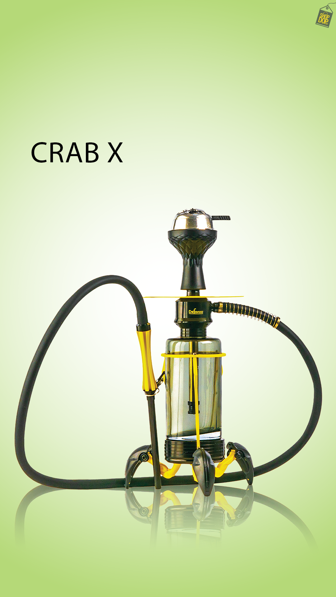 Crab X-Function Hookah with LED Light - Yellow