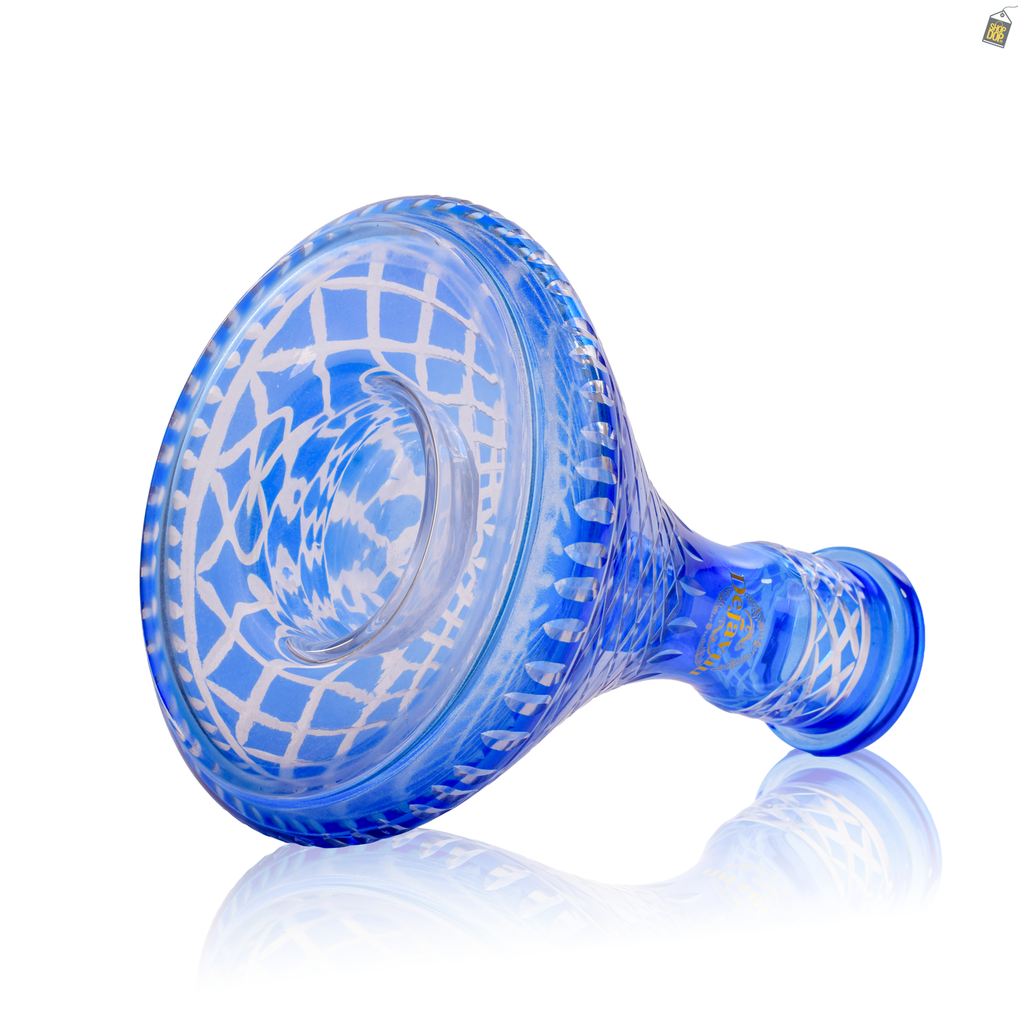 Cross Cut Hookah Glass Replacement Base - Blue (Rubber)