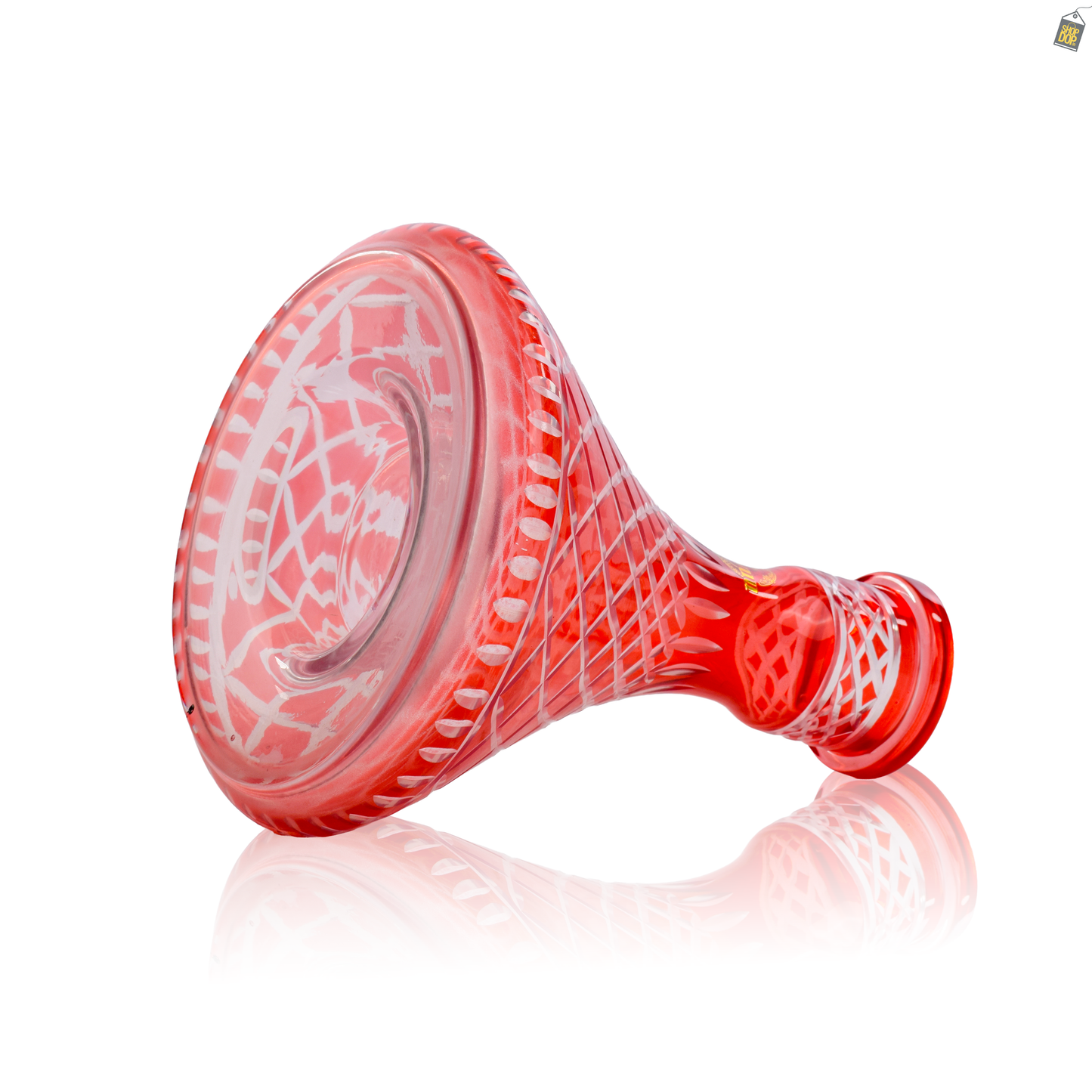 Cross Cut Hookah Glass Replacement Base - Red (Rubber)