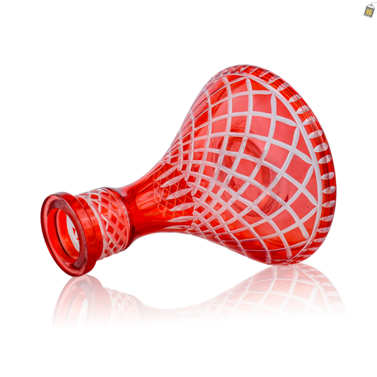 Cross Cut Hookah Glass Replacement Base - Red (Rubber)