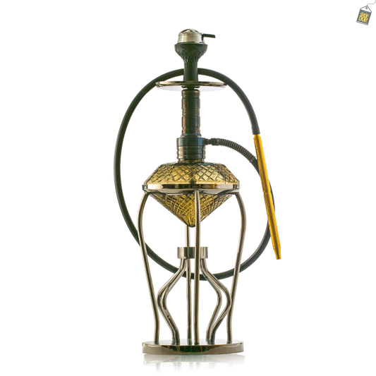 Gemstone Hookah - Black Stem / Grey Base