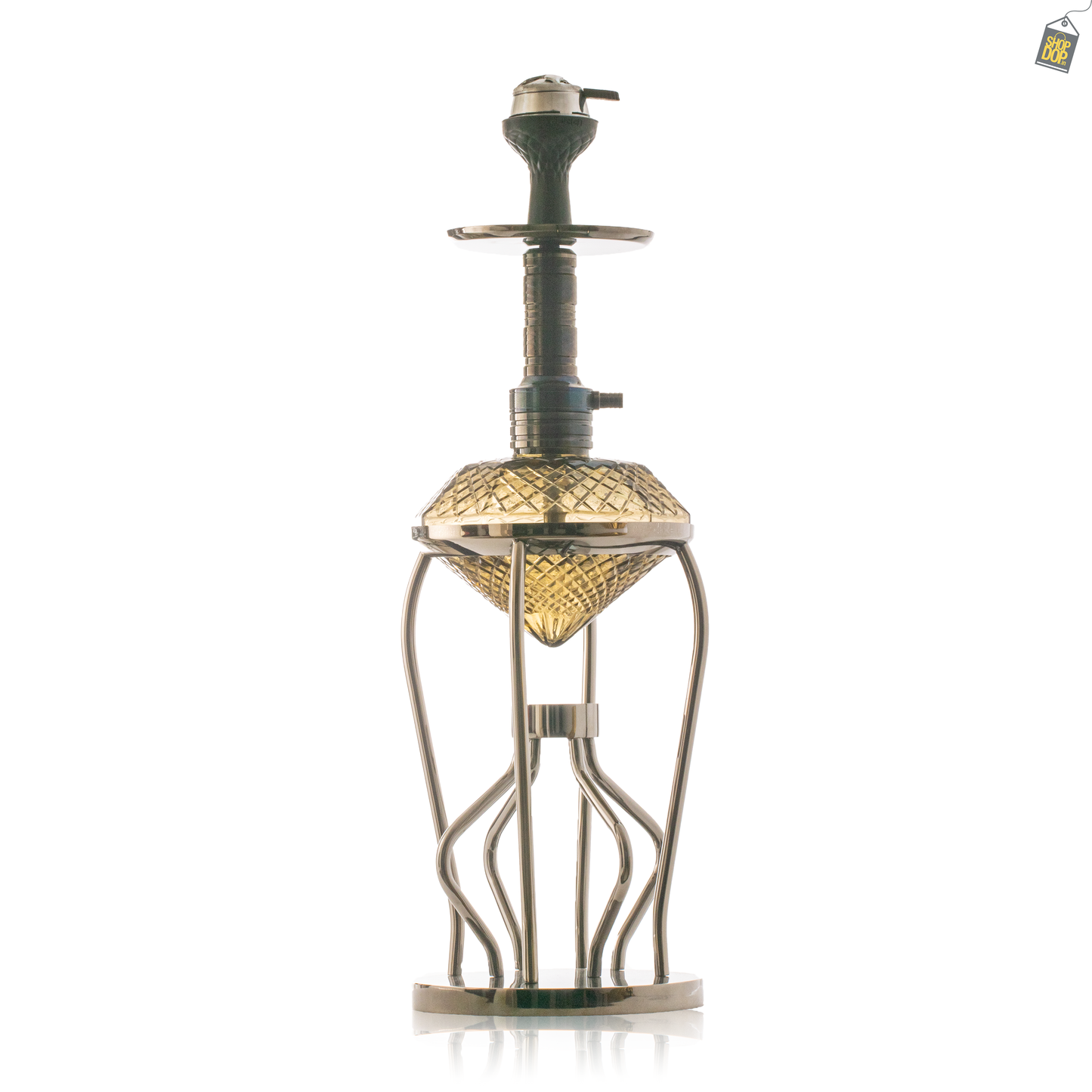 Gemstone Hookah - Black Stem / Grey Base