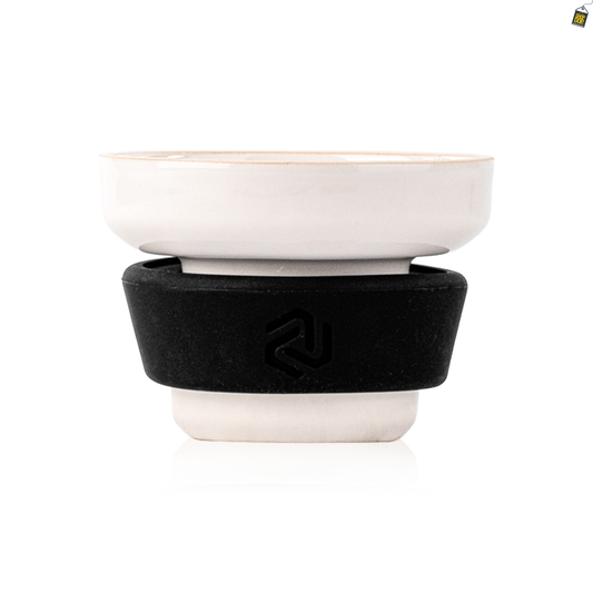 Dot Single Hole Ceramic Hookah Phunnel Bowl - Black