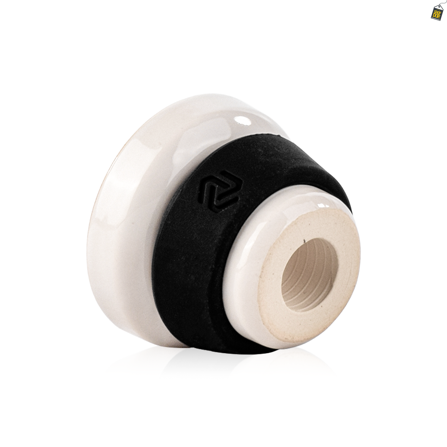 Dot Single Hole Ceramic Hookah Phunnel Bowl - Black