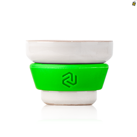 Dot Single Hole Ceramic Hookah Phunnel Bowl - Green