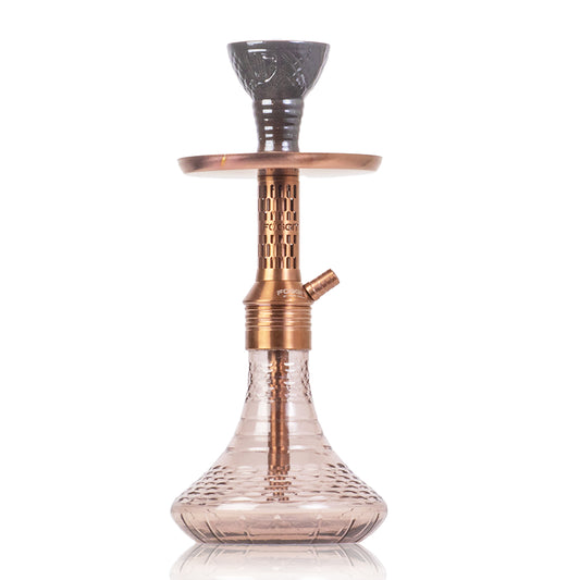 Dark Knight Orbit Hookah with Bag - Bronze Stem / Grey Vertigo Base