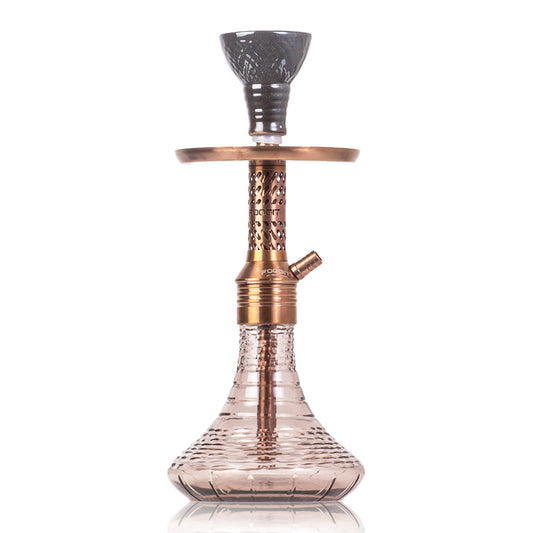 Dark Knight Slash Hookah with Bag - Bronze Stem / Grey Vertigo Base