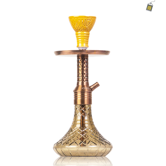 Dark Knight Slash Hookah with Bag - Bronze Stem / Grey Base