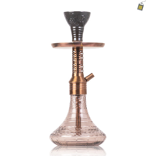 Dark Knight Zipper Hookah with Bag - Bronze Stem / Grey Vertigo Base