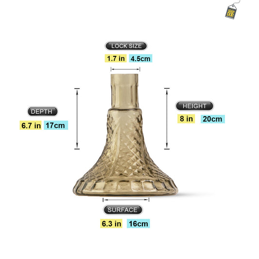 Dault Mini Hookah Grey Glass Replacement Base Only (Without Lock)