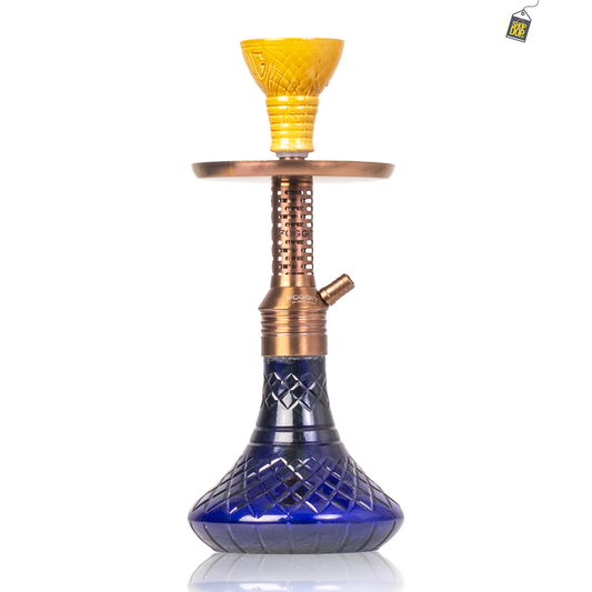 Dark Knight Zipper Hookah with Bag - Bronze Stem / Blue Base