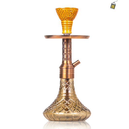 Dark Knight Orbit Hookah with Bag - Bronze Stem / Grey Base