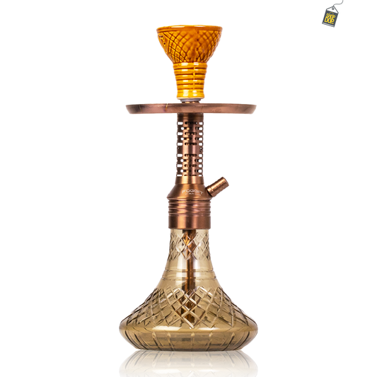 Dark Knight Zipper Hookah with Bag - Bronze Stem / Grey Base