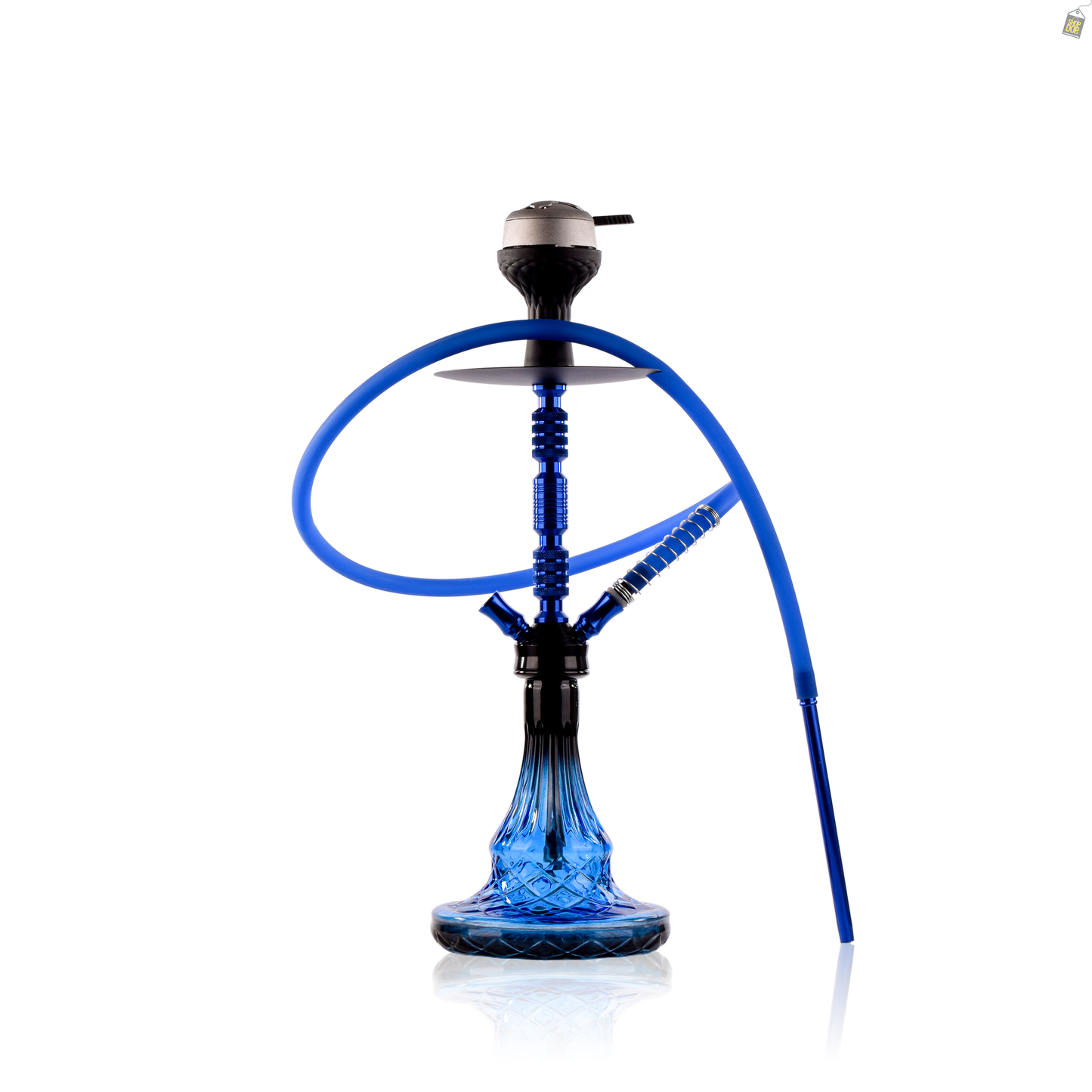 Duo Trister Dual Pipe Hookah - Blue