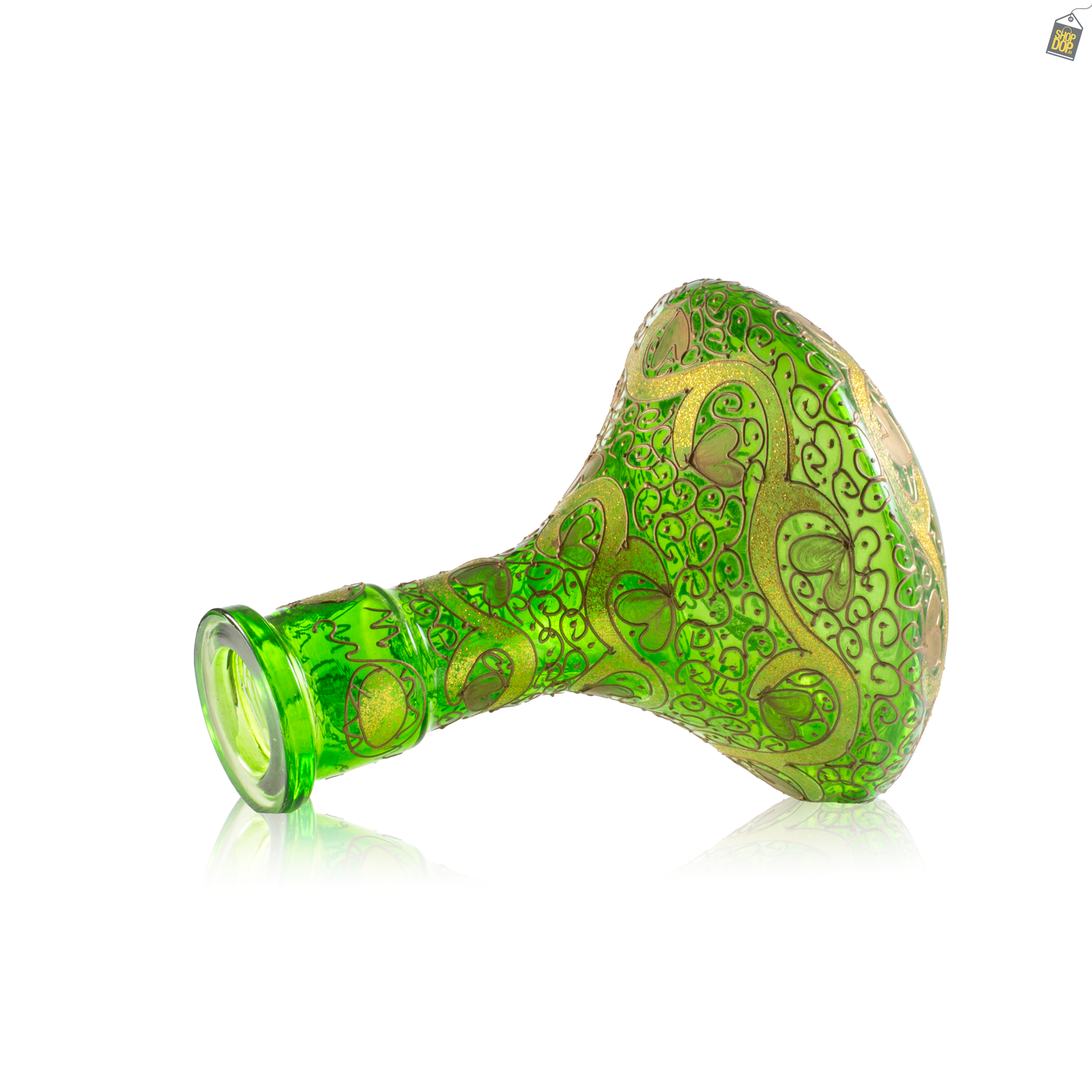 Egyptian Hookah Glass Replacement Base Only - Green