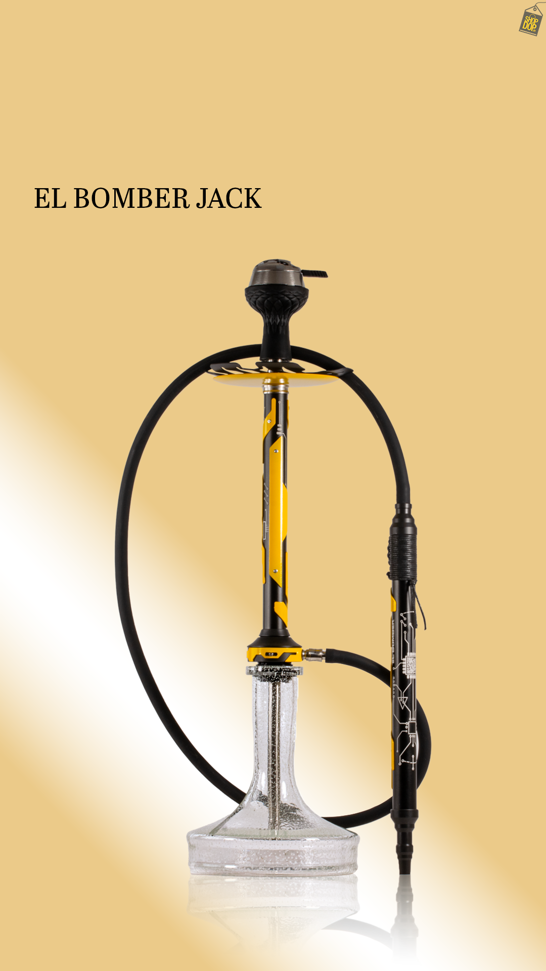 El Bomber Jack Hookah - Yellow Stem / Radium Base