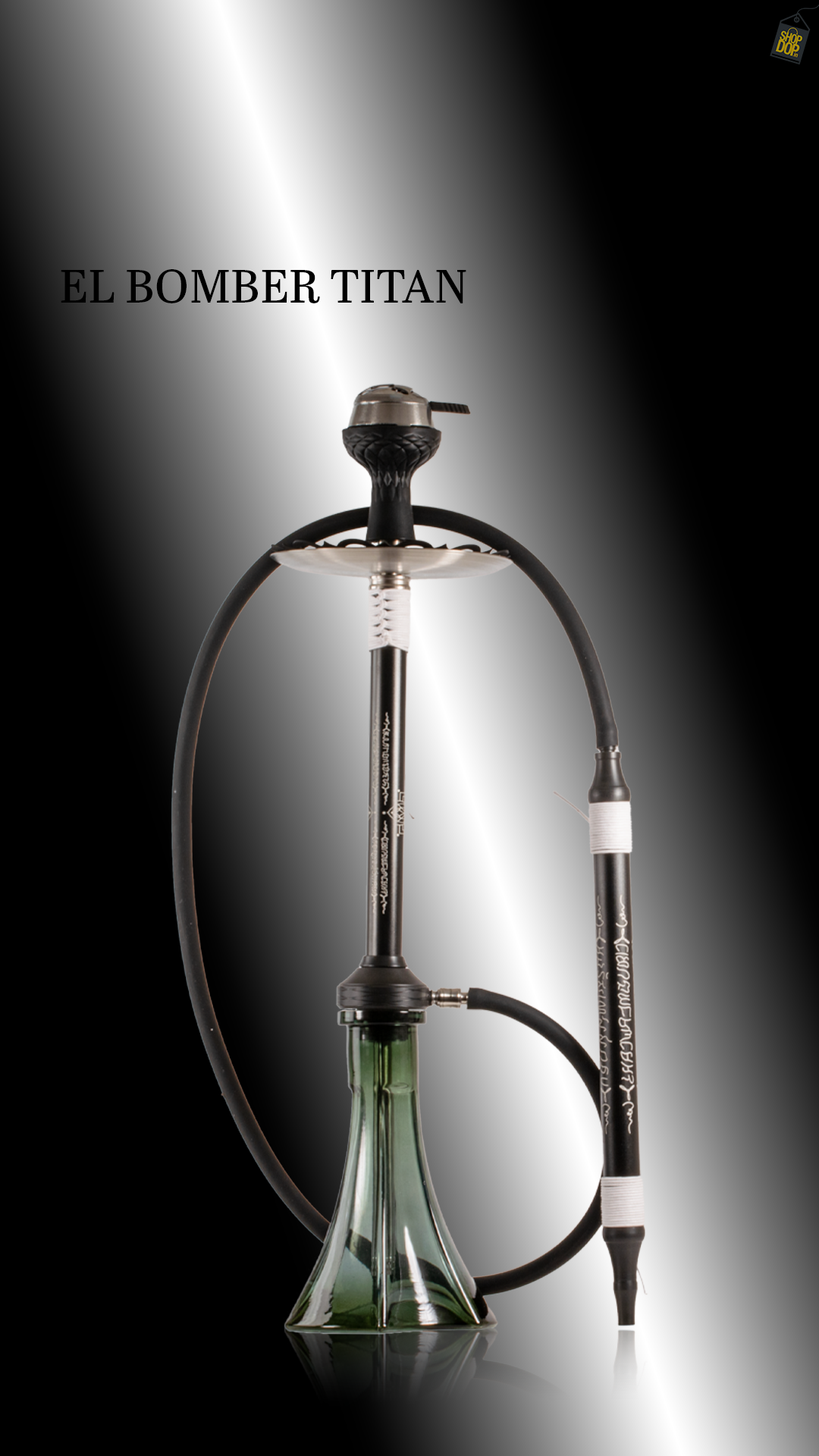 El Bomber Titan Hookah - White Stem / Arc Base