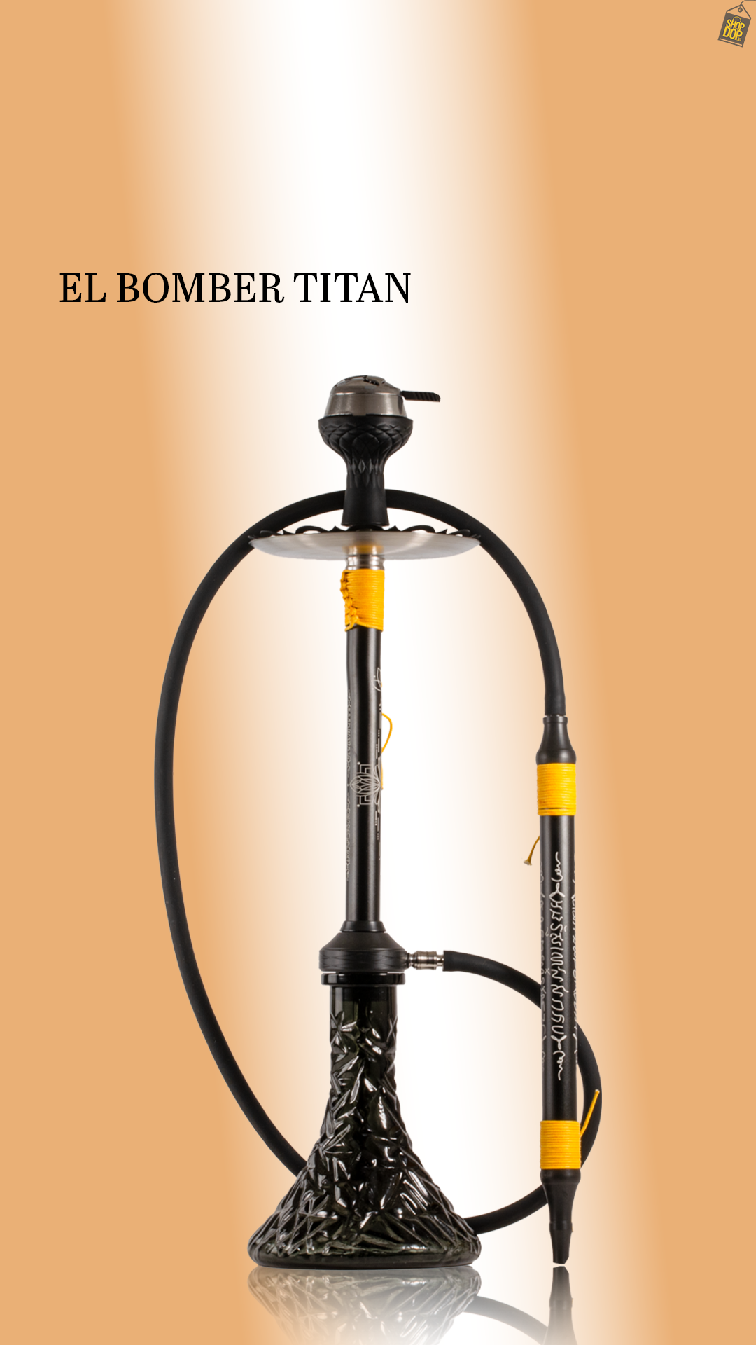 El Bomber Titan Hookah - Yellow Stem / Black Base
