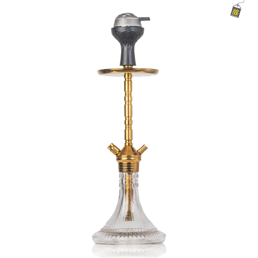Fighter Hookah R2 2.0 - Gold Stem / Transparent Base