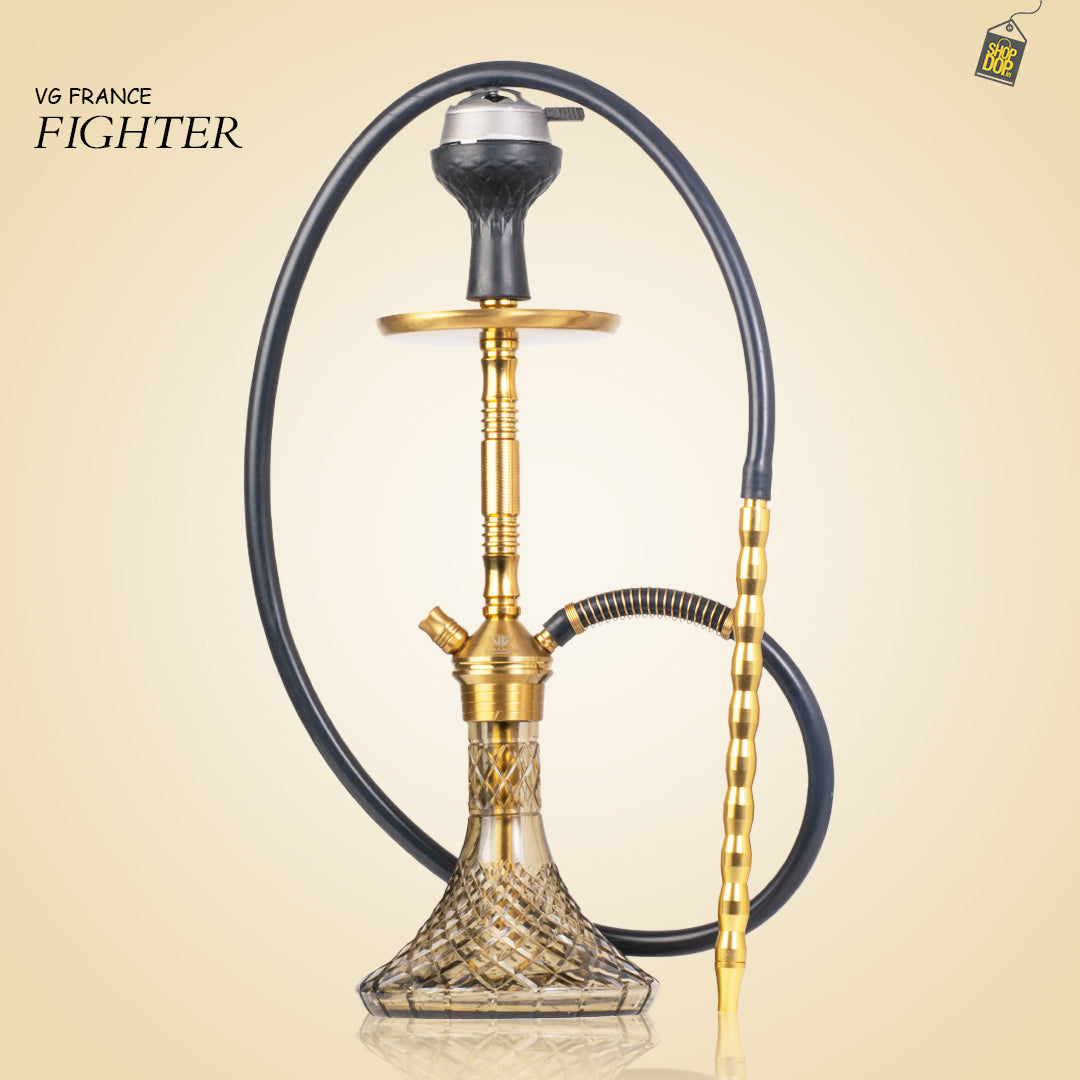 Fighter Hookah L2 - Gold Stem / Grey Base
