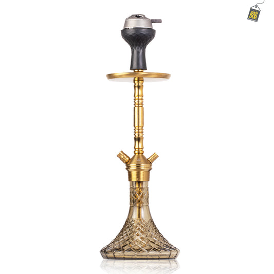 Fighter Hookah L2 - Gold Stem / Grey Base