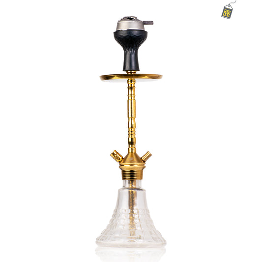 Fighter Hookah R2 - Gold Stem / Transparent Base