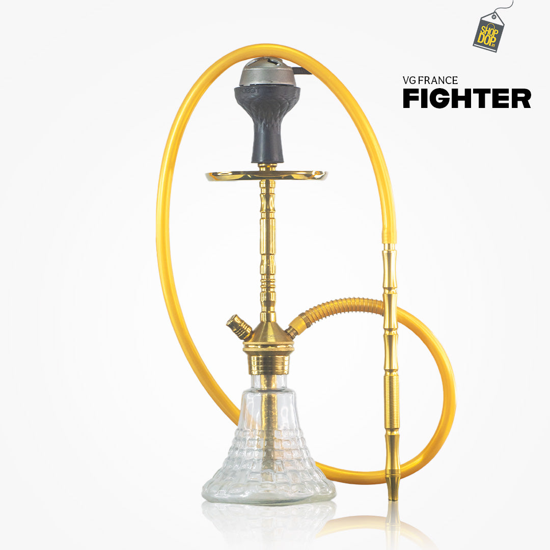 Fighter Hookah R2 - Gold Stem / Transparent Base