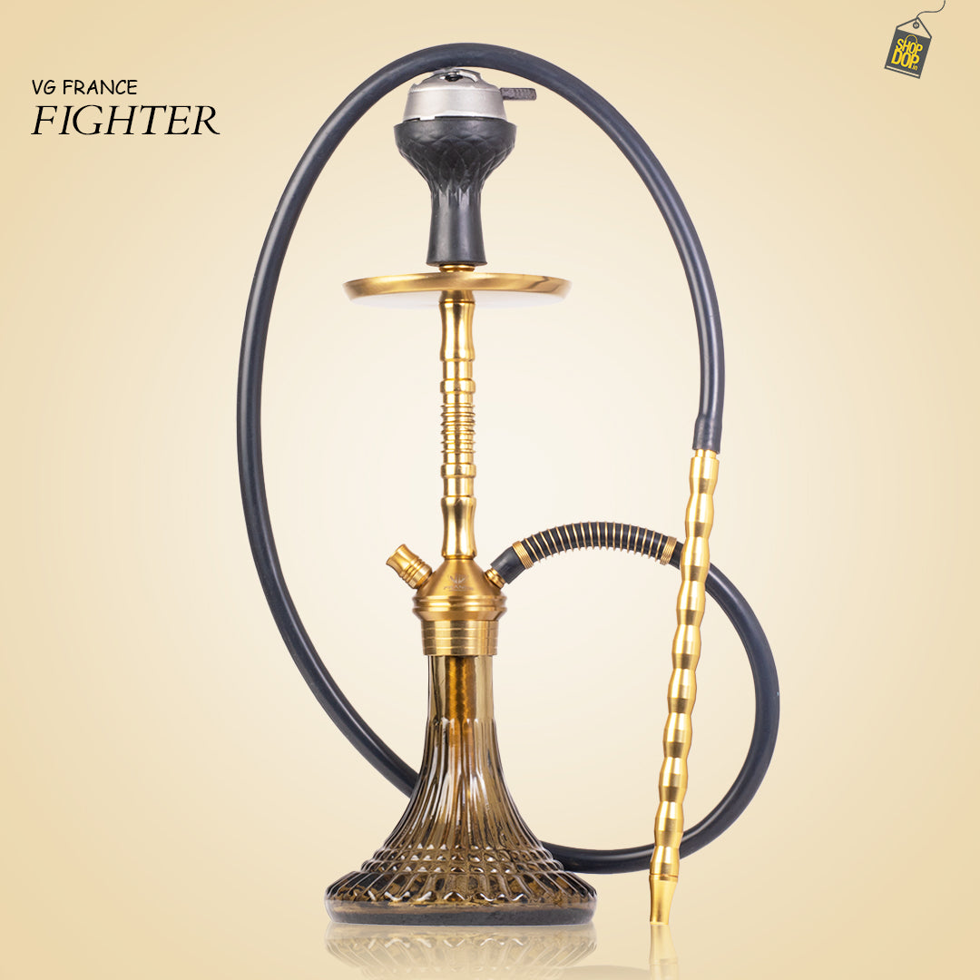 Fighter R6 Hookah - Gold Stem / Grey Base