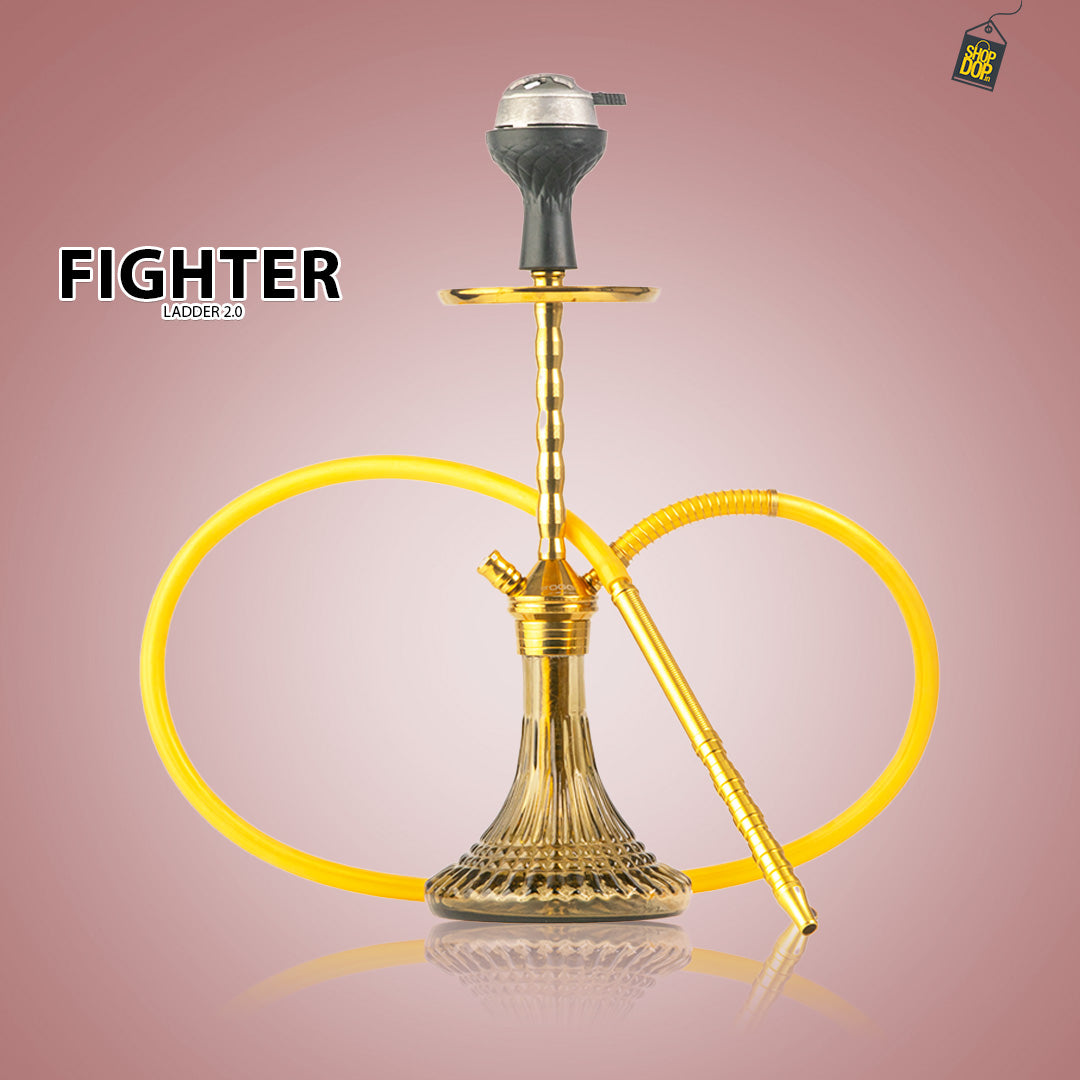 Fighter Ladder 2.0 Hookah - Gold Stem / Grey Base