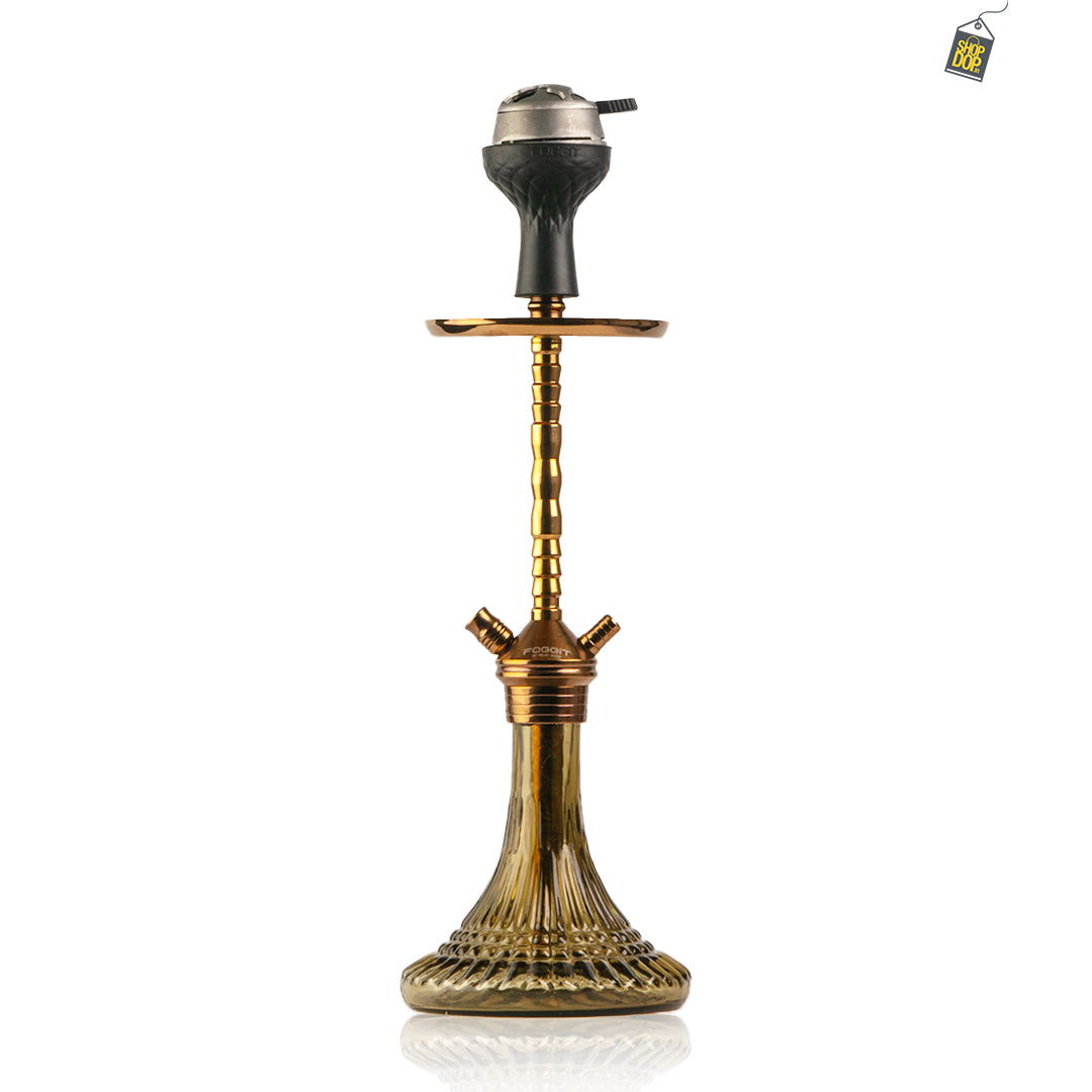 Fighter Ladder Hookah - Bronze Stem / Grey Lines Base