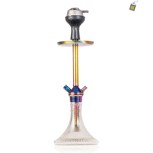 Fighter Stray Hookah - Rainbow Stem / Transparent Base