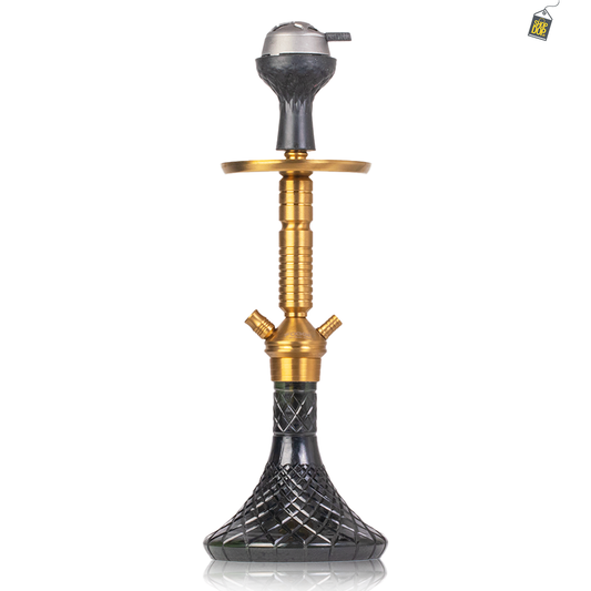 VG Joe Heygan Hookah with Bag - Gold Stem / Black Base