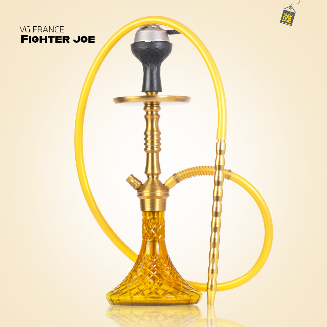 VG Joe L3 Hookah with Bag - Gold Stem / Amber Base