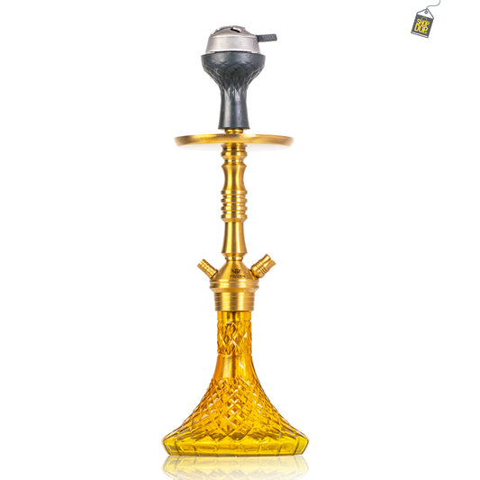 VG Joe L3 Hookah with Bag - Gold Stem / Amber Base