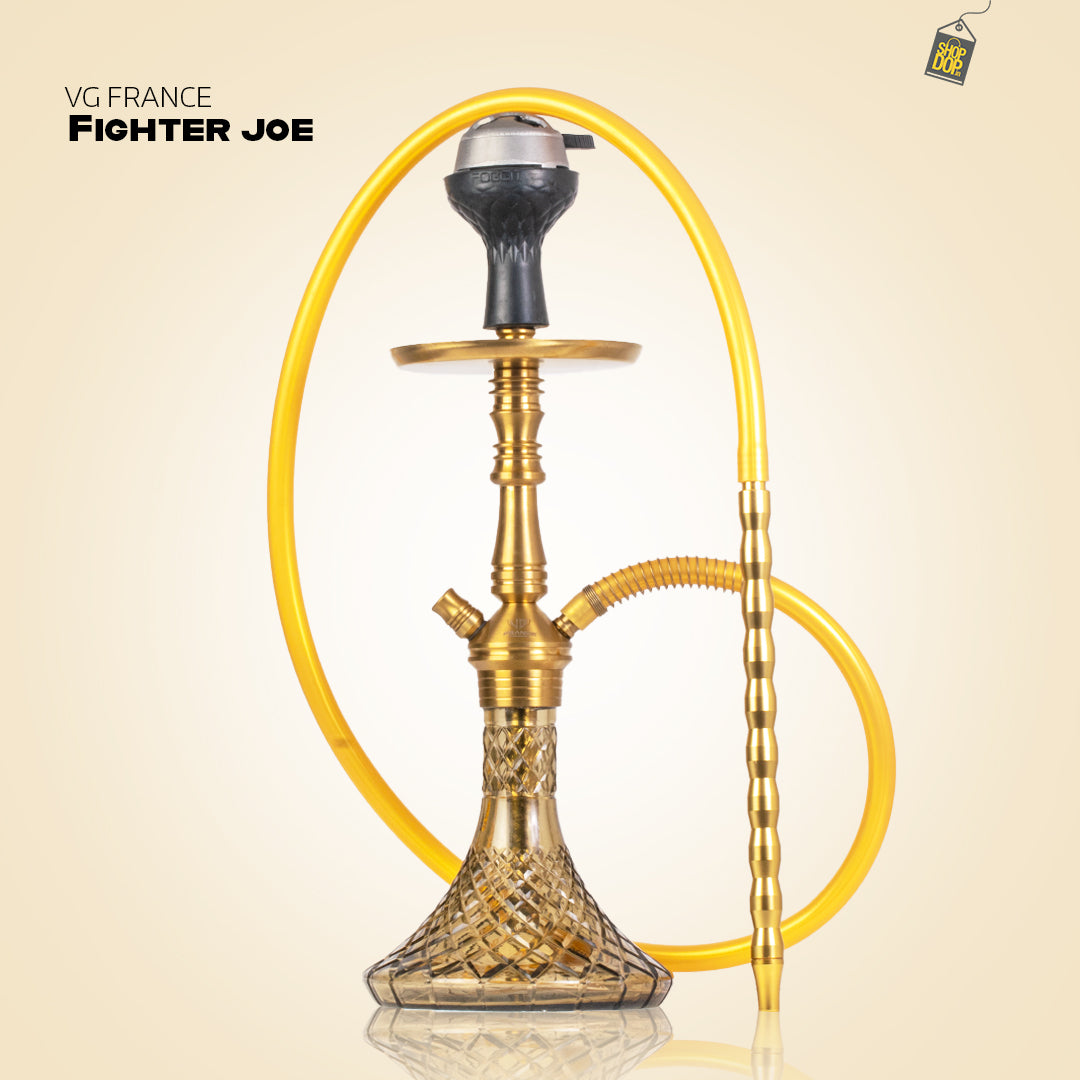 VG Joe R4 Hookah with Bag - Gold Stem / Grey Base