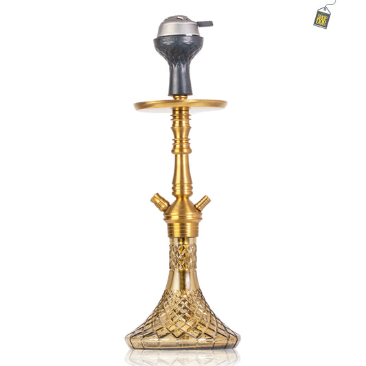 VG Joe R4 Hookah with Bag - Gold Stem / Grey Base