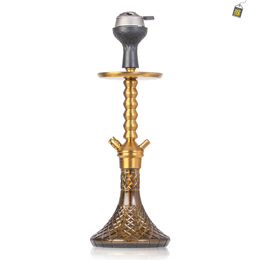 VG Joe Ladder Hookah with Bag - Gold Stem / Brown Base