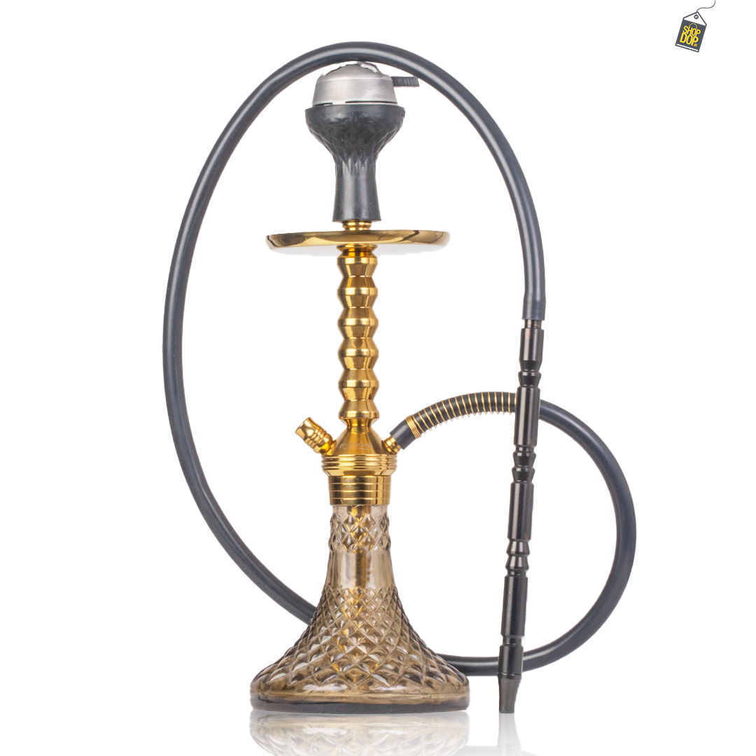 VG Joe Ladder Hookah with Bag - Gold Stem / Grey Base