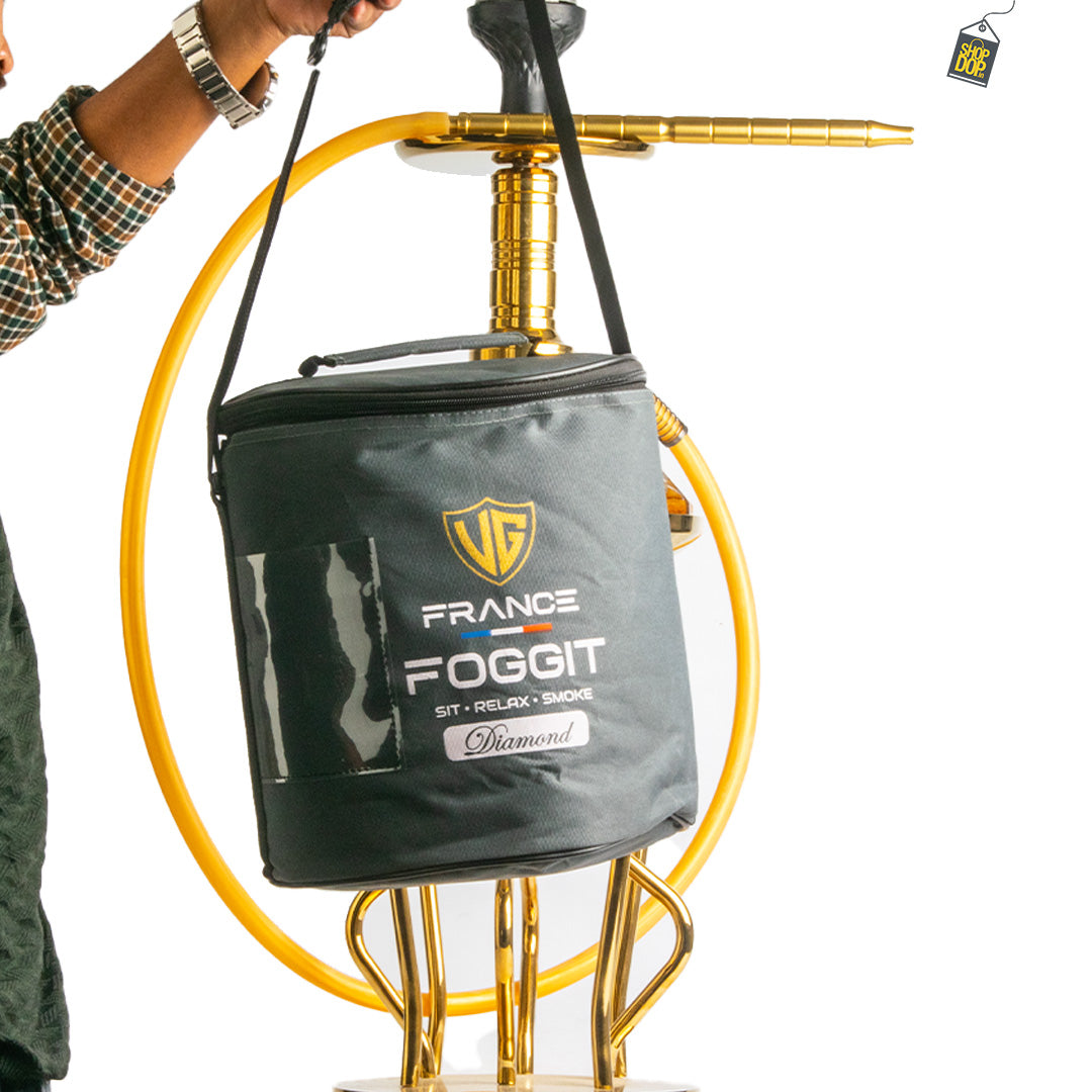 Gemstone Hookah - Gold Stem (Golden Base)